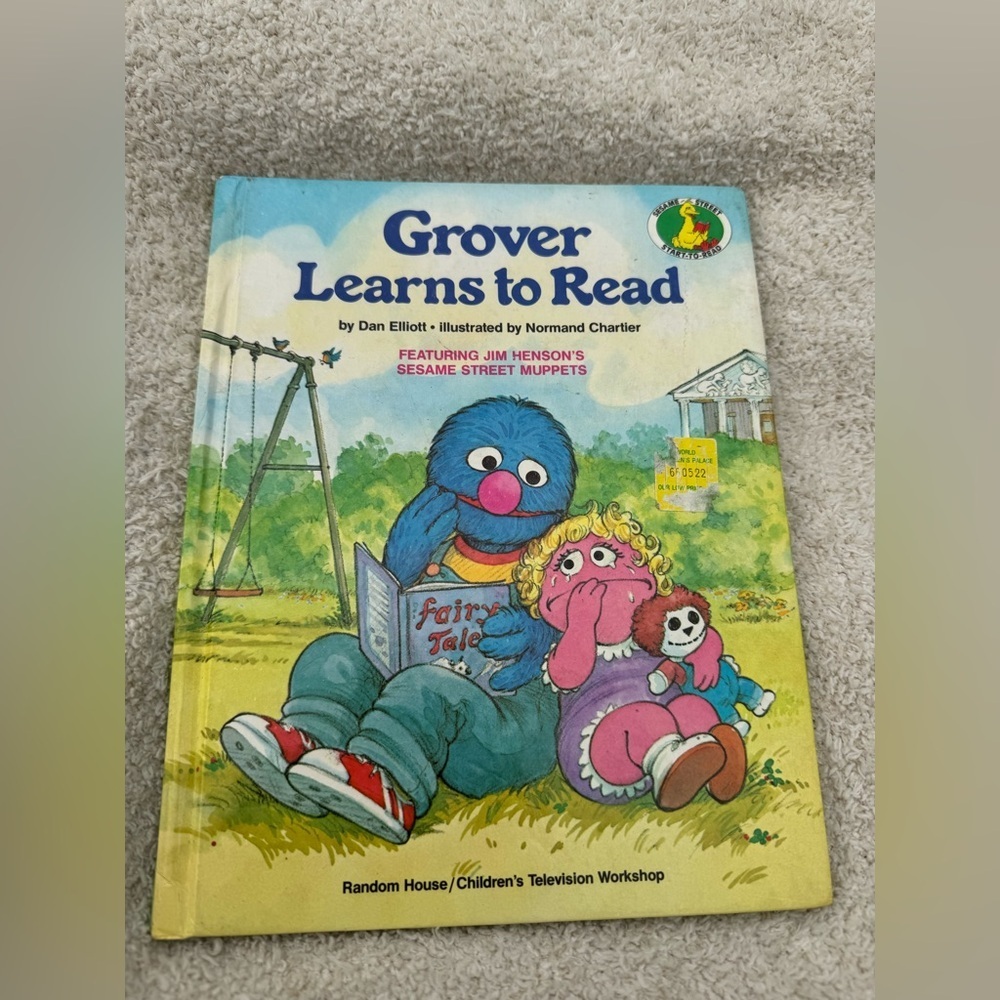 Sesame Street Grover Learns to Read Hardcover Book Vintage 1980’s